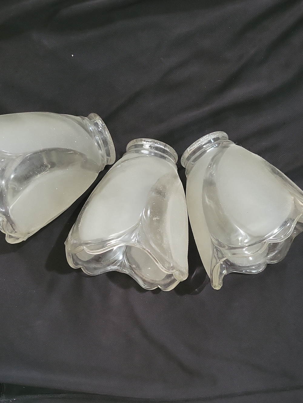 Set of 3 Frosted Glass Tulip Lamp Shades